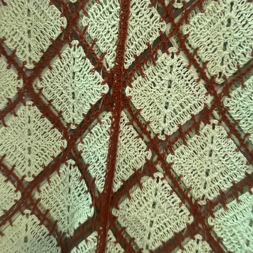 Elegant Green and Brown crocheted Checkered Skirt and top set - Picture 6 of 16